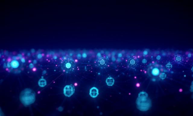 Abstract visualization of interconnected AI data nodes