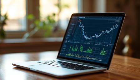 Business dashboard with predictive growth charts and data visualization