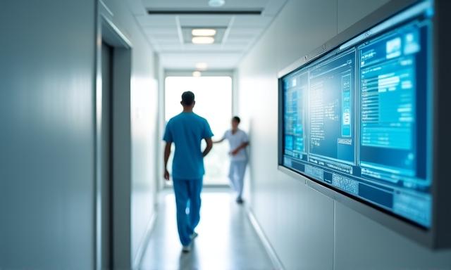 Modern medical facility with a digital dashboard for patient management