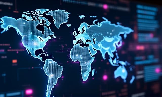 Global logistics map with predictive inventory overlays