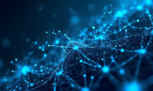 Abstract neural network visualizing business connectivity